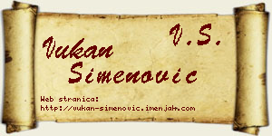 Vukan Simenović vizit kartica